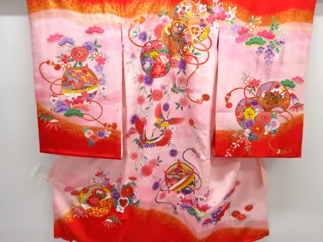 JAPANESE KIMONO / KIDS KIMONO / FLOWER & PEACOCK